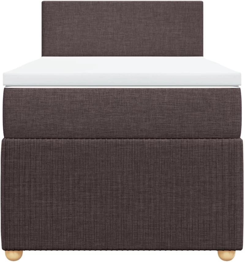 vidaXL Κρεβάτι Boxspring με Στρώμα Σκούρο Καφέ 90x200 εκ. Υφασμάτινο