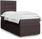 vidaXL Κρεβάτι Boxspring με Στρώμα Σκούρο Καφέ 90x200 εκ. Υφασμάτινο