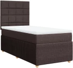 vidaXL Κρεβάτι Boxspring με Στρώμα Σκούρο Καφέ 90x200 εκ. Υφασμάτινο
