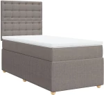 vidaXL Κρεβάτι Boxspring με Στρώμα Taupe 90x200 εκ. Υφασμάτινο