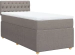 vidaXL Κρεβάτι Boxspring με Στρώμα Taupe 90x200 εκ. Υφασμάτινο