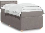 vidaXL Κρεβάτι Boxspring με Στρώμα Taupe 90x200 εκ. Υφασμάτινο