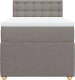 vidaXL Κρεβάτι Boxspring με Στρώμα Taupe 90x200 εκ. Υφασμάτινο