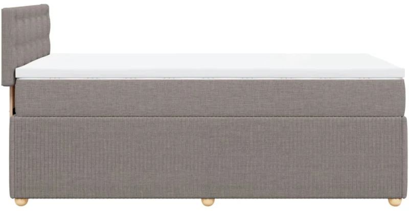 vidaXL Κρεβάτι Boxspring με Στρώμα Taupe 90x200 εκ. Υφασμάτινο