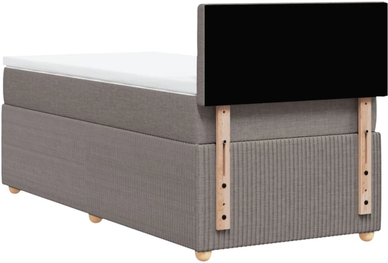 vidaXL Κρεβάτι Boxspring με Στρώμα Taupe 90x200 εκ. Υφασμάτινο