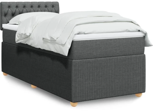 vidaXL Κρεβάτι Boxspring με Στρώμα Σκούρο Γκρι 80x200 εκ. Υφασμάτινο