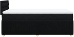 vidaXL Κρεβάτι Boxspring με Στρώμα Μαύρο 80 x 200 εκ. Υφασμάτινο