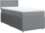 vidaXL Κρεβάτι Boxspring με Στρώμα Ανοιχτό Γκρι 80x200 εκ. Υφασμάτινο