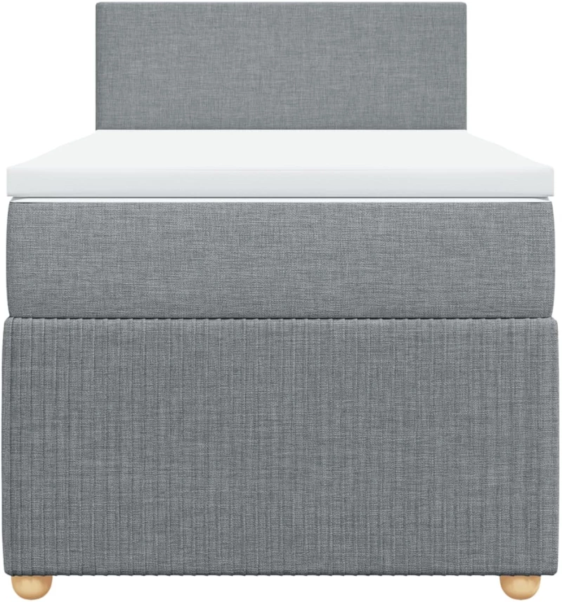 vidaXL Κρεβάτι Boxspring με Στρώμα Ανοιχτό Γκρι 80x200 εκ. Υφασμάτινο