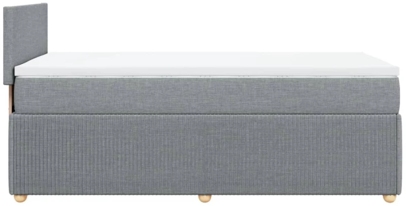 vidaXL Κρεβάτι Boxspring με Στρώμα Ανοιχτό Γκρι 80x200 εκ. Υφασμάτινο