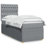 vidaXL Κρεβάτι Boxspring με Στρώμα Ανοιχτό Γκρι 80x200 εκ. Υφασμάτινο