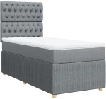 vidaXL Κρεβάτι Boxspring με Στρώμα Ανοιχτό Γκρι 80x200 εκ. Υφασμάτινο