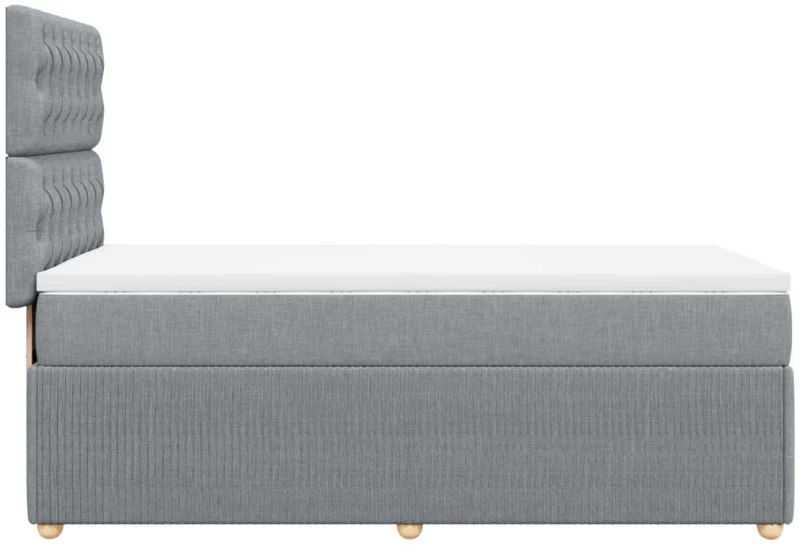 vidaXL Κρεβάτι Boxspring με Στρώμα Ανοιχτό Γκρι 80x200 εκ. Υφασμάτινο