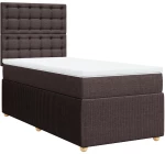 vidaXL Κρεβάτι Boxspring με Στρώμα Σκούρο Καφέ 90x190 εκ. Υφασμάτινο