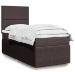 vidaXL Κρεβάτι Boxspring με Στρώμα Σκούρο Καφέ 80x200 εκ. Υφασμάτινο
