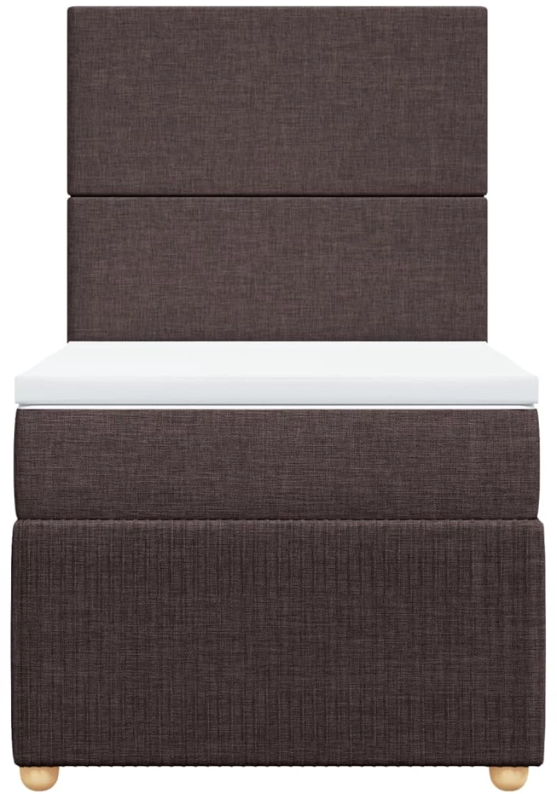 vidaXL Κρεβάτι Boxspring με Στρώμα Σκούρο Καφέ 80x200 εκ. Υφασμάτινο
