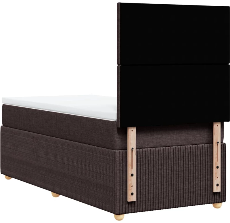 vidaXL Κρεβάτι Boxspring με Στρώμα Σκούρο Καφέ 80x200 εκ. Υφασμάτινο
