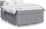 vidaXL Κρεβάτι Boxspring με Στρώμα Ανοιχτό Γκρι 140x190 εκ. Υφασμάτινο