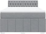 vidaXL Κρεβάτι Boxspring με Στρώμα Ανοιχτό Γκρι 140x190 εκ. Υφασμάτινο