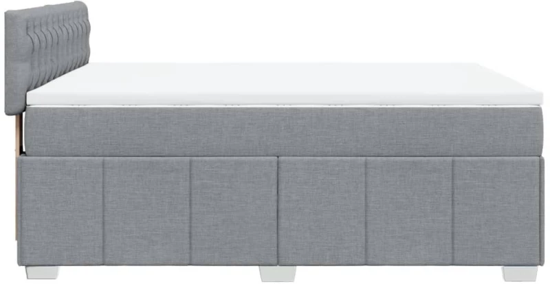 vidaXL Κρεβάτι Boxspring με Στρώμα Ανοιχτό Γκρι 140x190 εκ. Υφασμάτινο