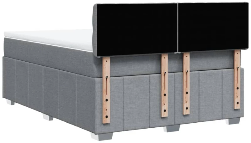 vidaXL Κρεβάτι Boxspring με Στρώμα Ανοιχτό Γκρι 140x190 εκ. Υφασμάτινο