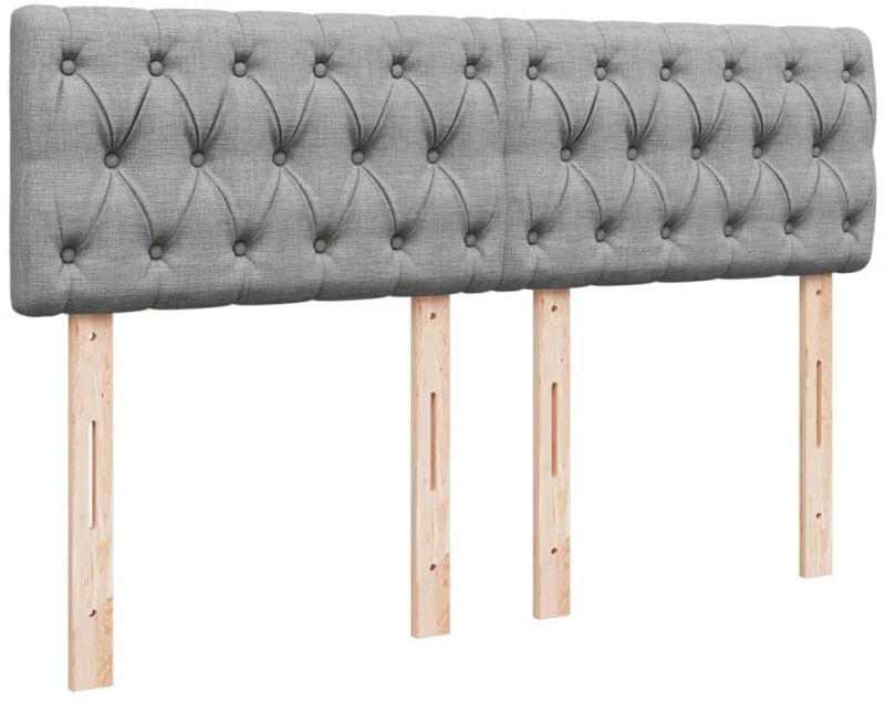 vidaXL Κρεβάτι Boxspring με Στρώμα Ανοιχτό Γκρι 140x190 εκ. Υφασμάτινο