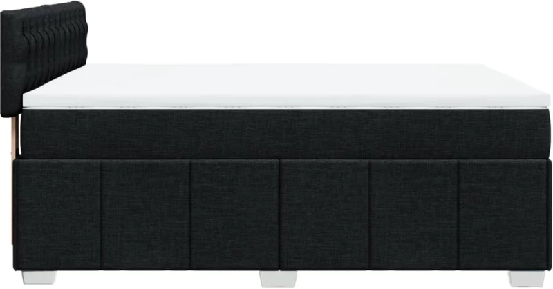 vidaXL Κρεβάτι Boxspring με Στρώμα Μαύρο 140x200 εκ. Υφασμάτινο