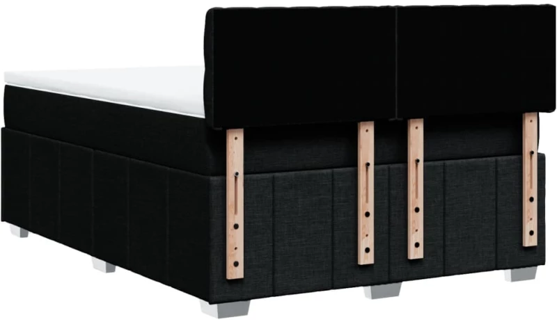 vidaXL Κρεβάτι Boxspring με Στρώμα Μαύρο 140x200 εκ. Υφασμάτινο