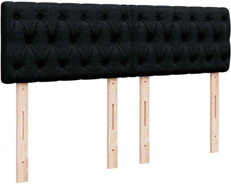 vidaXL Κρεβάτι Boxspring με Στρώμα Μαύρο 140x200 εκ. Υφασμάτινο