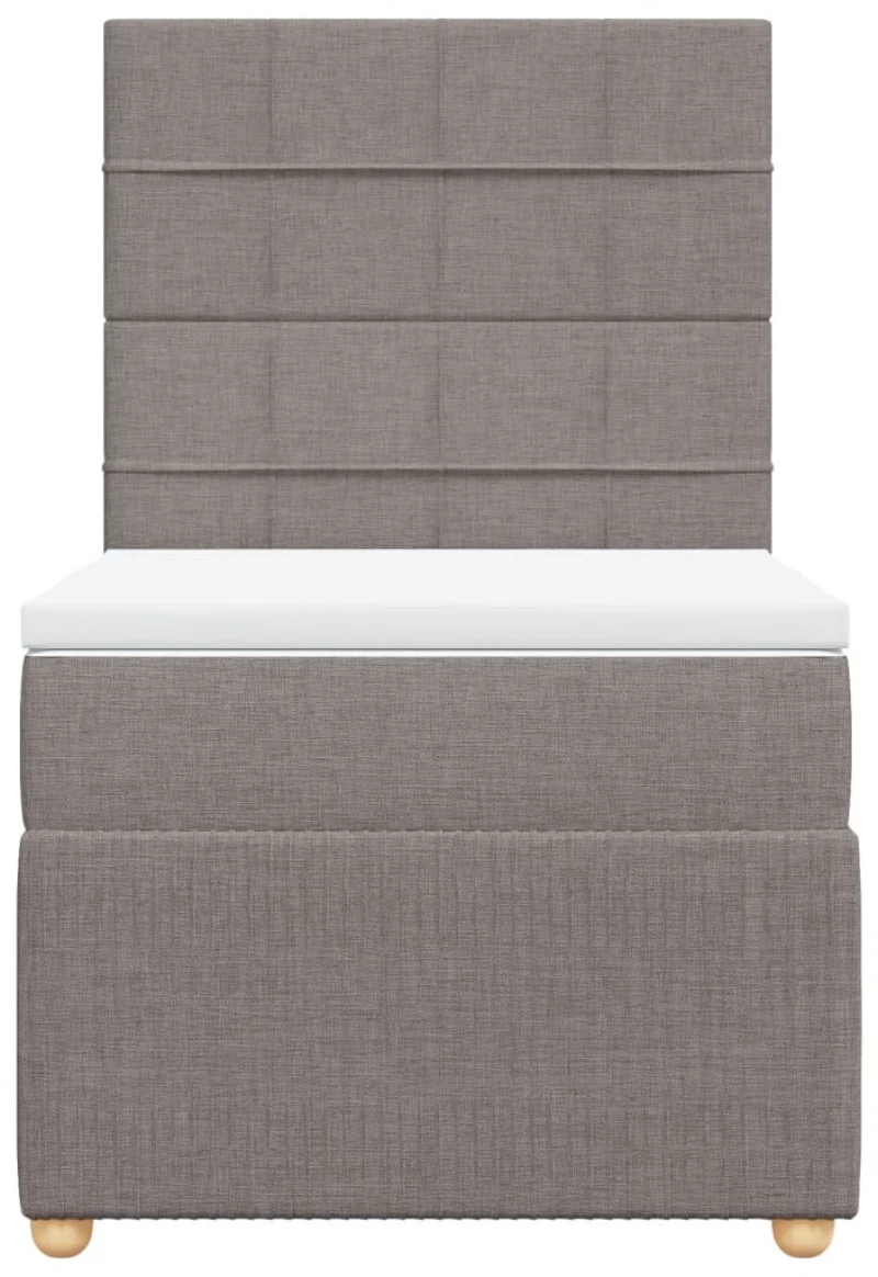 vidaXL Κρεβάτι Boxspring με Στρώμα Taupe 90x190 εκ.Υφασμάτινο