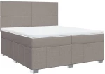 vidaXL Κρεβάτι Boxspring με Στρώμα Taupe 200x200 εκ. Υφασμάτινο