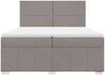 vidaXL Κρεβάτι Boxspring με Στρώμα Taupe 200x200 εκ. Υφασμάτινο