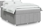 vidaXL Κρεβάτι Boxspring με Στρώμα Ανοιχτό Γκρι 140x190 εκ. Υφασμάτινο