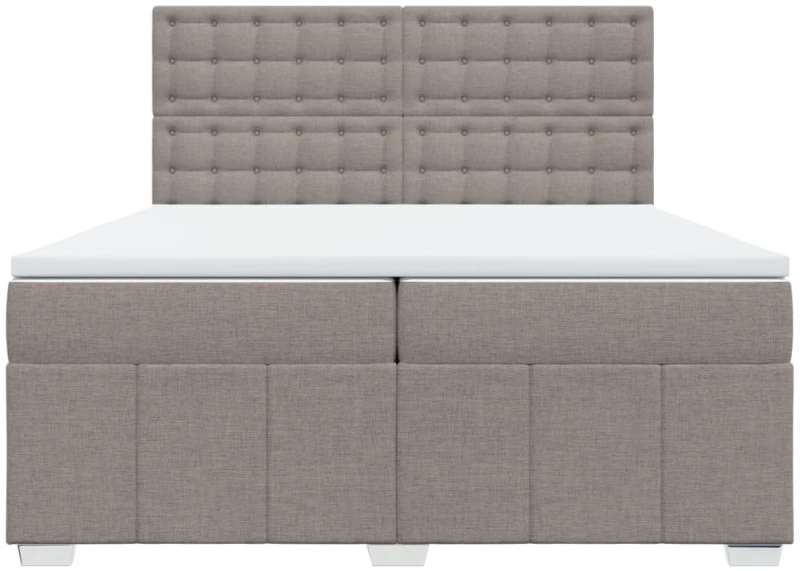 vidaXL Κρεβάτι Boxspring με Στρώμα Taupe 200x200 εκ. Υφασμάτινο