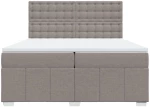 vidaXL Κρεβάτι Boxspring με Στρώμα Taupe 200x200 εκ. Υφασμάτινο