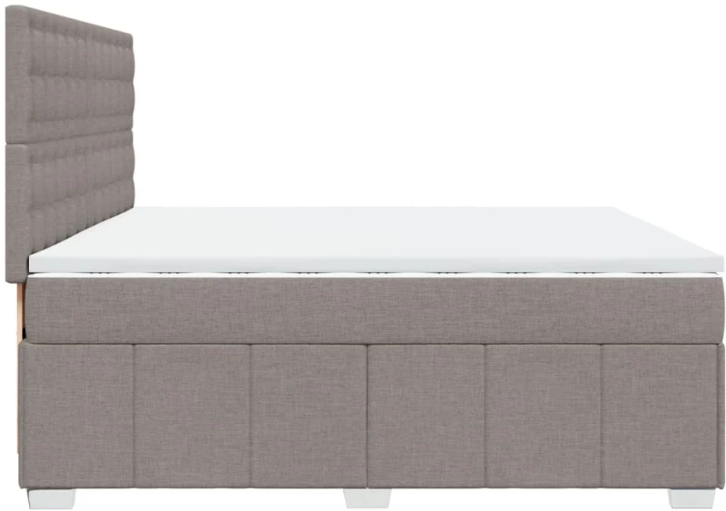 vidaXL Κρεβάτι Boxspring με Στρώμα Taupe 200x200 εκ. Υφασμάτινο