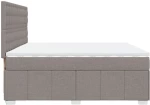 vidaXL Κρεβάτι Boxspring με Στρώμα Taupe 200x200 εκ. Υφασμάτινο