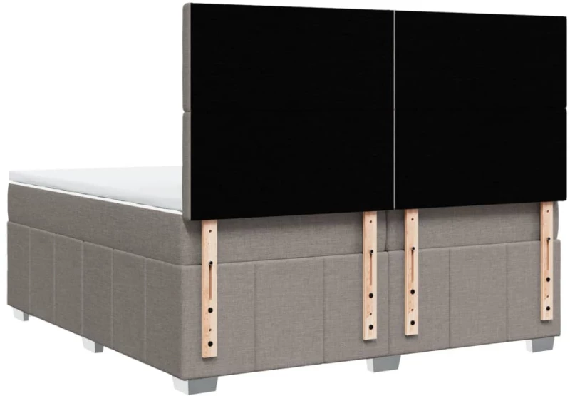 vidaXL Κρεβάτι Boxspring με Στρώμα Taupe 200x200 εκ. Υφασμάτινο
