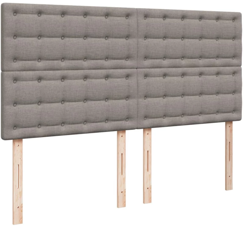 vidaXL Κρεβάτι Boxspring με Στρώμα Taupe 200x200 εκ. Υφασμάτινο