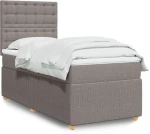 vidaXL Κρεβάτι Boxspring με Στρώμα Taupe 90x190 εκ.Υφασμάτινο