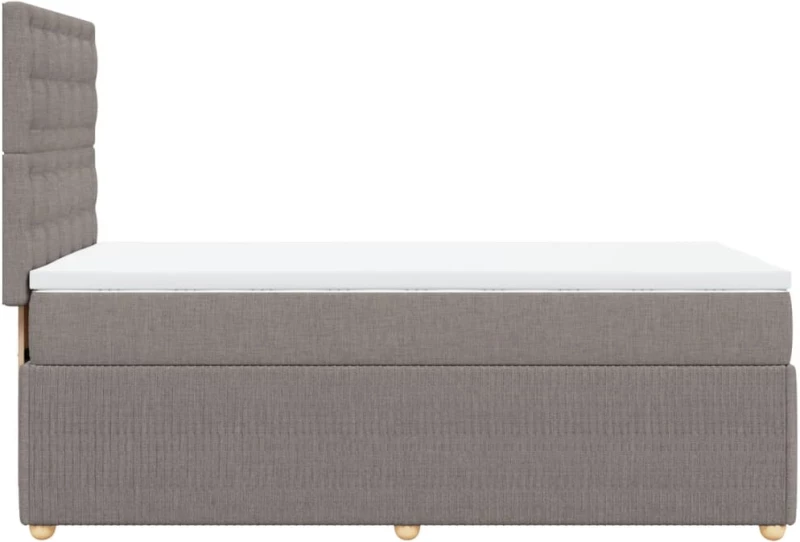 vidaXL Κρεβάτι Boxspring με Στρώμα Taupe 90x190 εκ.Υφασμάτινο
