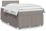 vidaXL Κρεβάτι Boxspring με Στρώμα Taupe 120x200 εκ. Υφασμάτινο