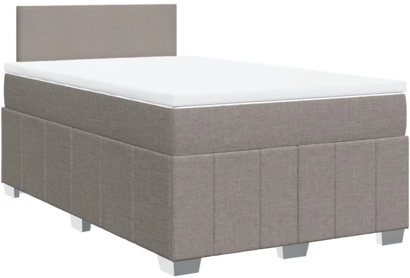 vidaXL Κρεβάτι Boxspring με Στρώμα Taupe 120x200 εκ. Υφασμάτινο