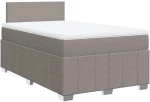 vidaXL Κρεβάτι Boxspring με Στρώμα Taupe 120x200 εκ. Υφασμάτινο