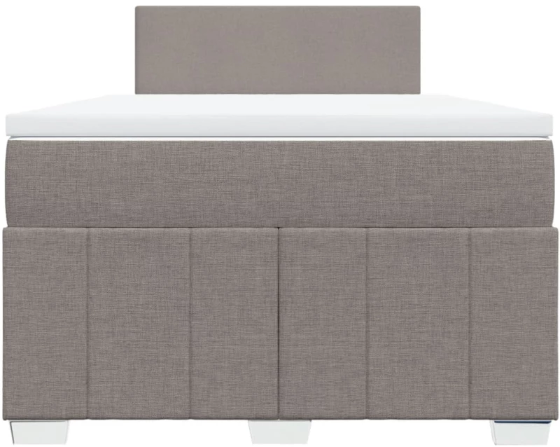 vidaXL Κρεβάτι Boxspring με Στρώμα Taupe 120x200 εκ. Υφασμάτινο