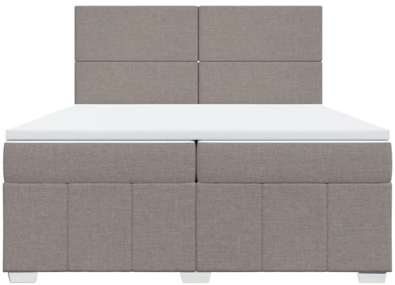 vidaXL Κρεβάτι Boxspring με Στρώμα Taupe 200x200 εκ. Υφασμάτινο