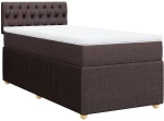 vidaXL Κρεβάτι Boxspring με Στρώμα Σκούρο Καφέ 80x200 εκ. Υφασμάτινο