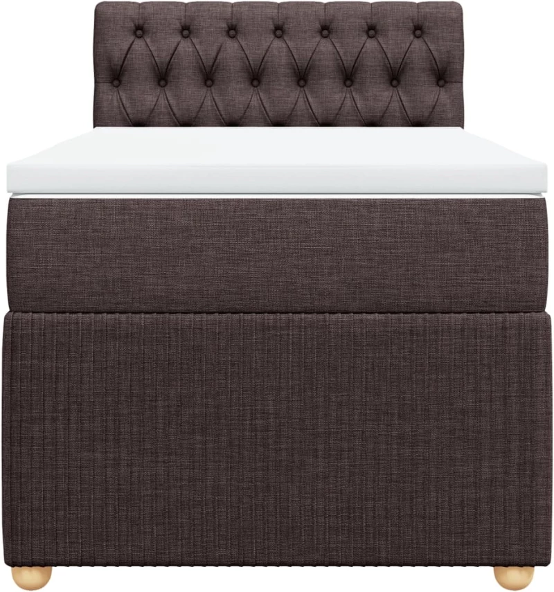 vidaXL Κρεβάτι Boxspring με Στρώμα Σκούρο Καφέ 80x200 εκ. Υφασμάτινο