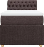 vidaXL Κρεβάτι Boxspring με Στρώμα Σκούρο Καφέ 80x200 εκ. Υφασμάτινο