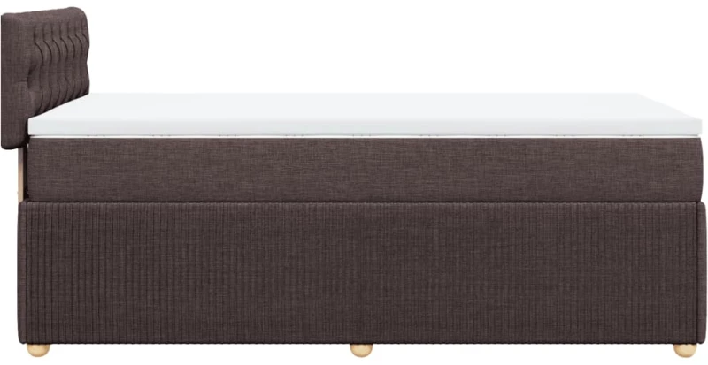 vidaXL Κρεβάτι Boxspring με Στρώμα Σκούρο Καφέ 80x200 εκ. Υφασμάτινο
